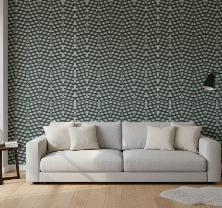 Geometrische tapete chevron linien - TenStickers