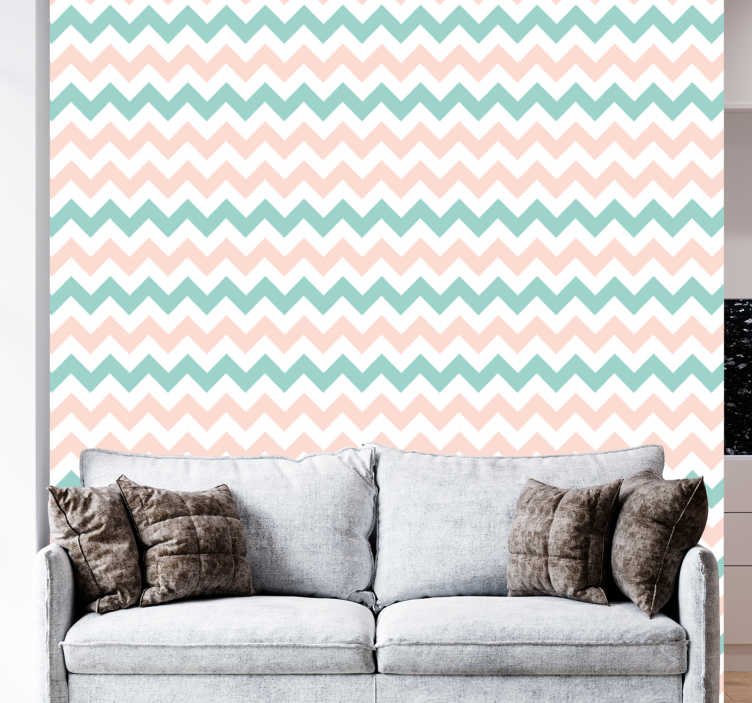 Geometrische Tapete dekor mit chevron-muster - TenStickers