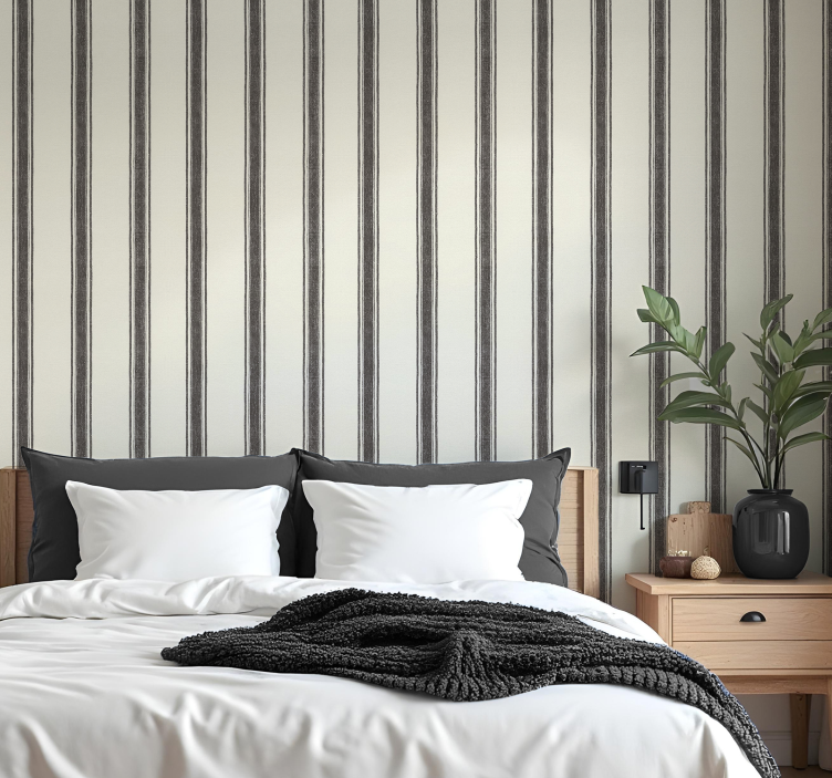 Geometrische tapete schwarz diplomatische linien - TenStickers