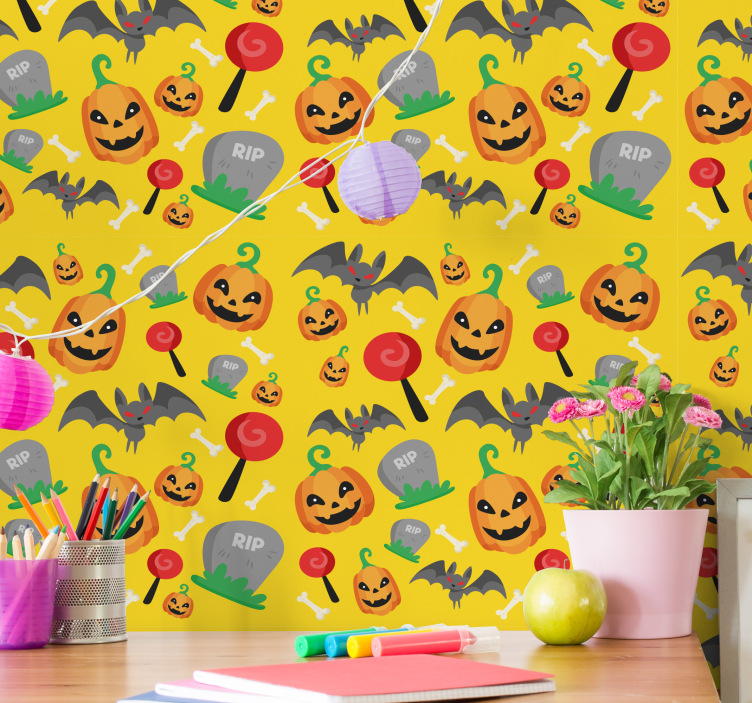 Halloween Tapete lustige muster - TenStickers