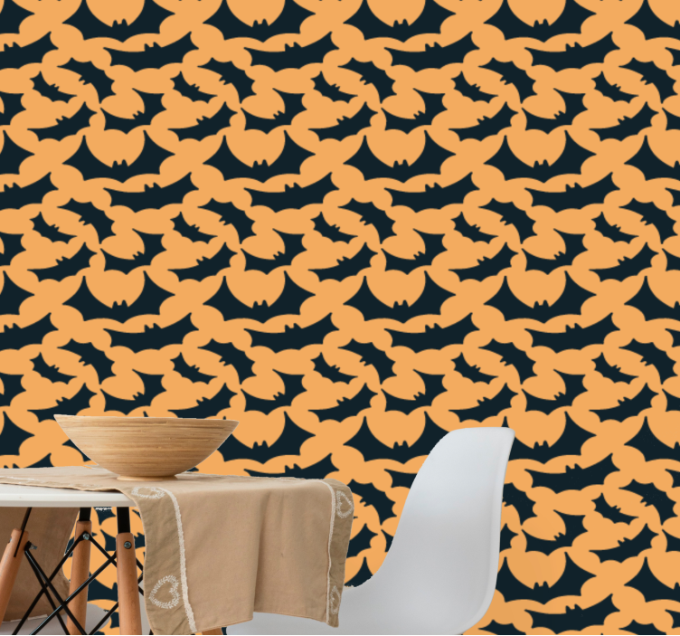 Halloween tapete mit fledermaus-muster - TenStickers