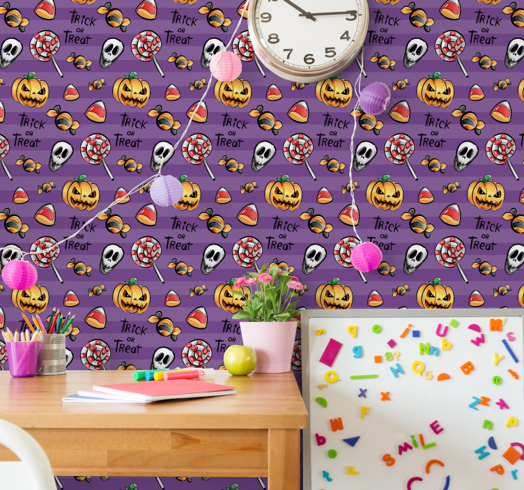 Halloween Tapete thema „gruselige leckereien“ - TenStickers