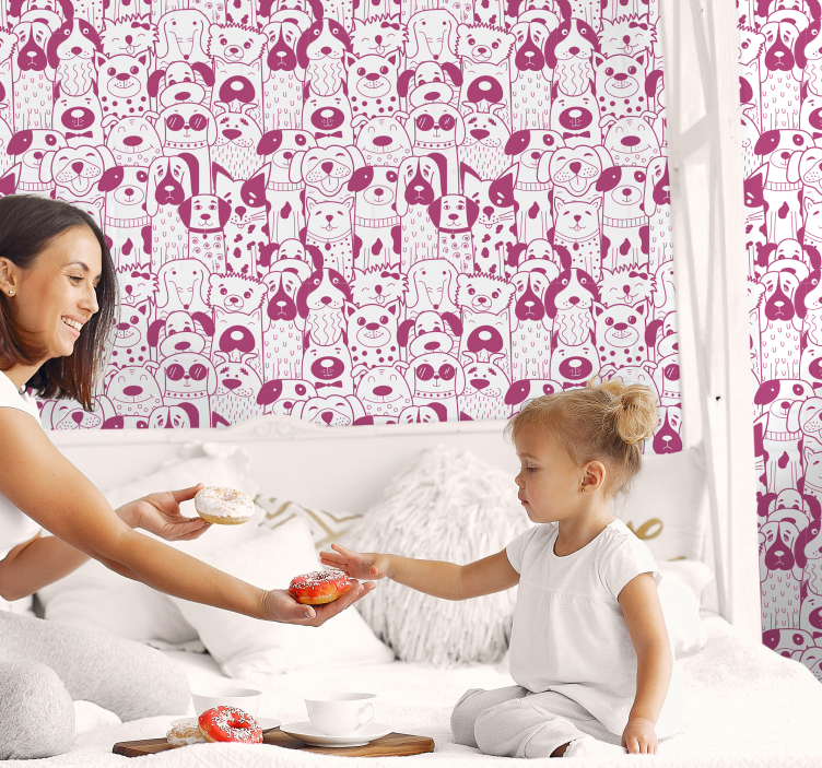 Tapete Hunde muster für hundefiguren - TenStickers