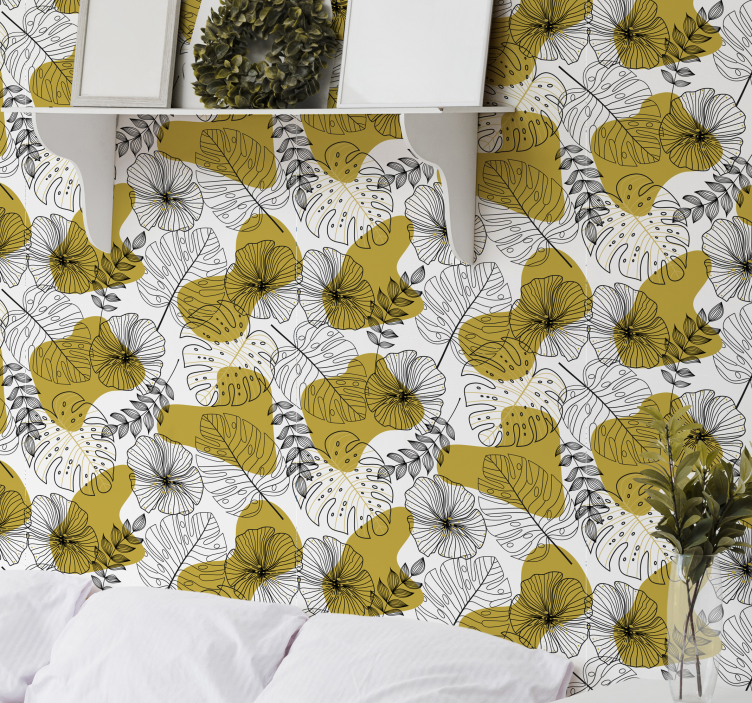 Tapete Blätter monstera blattmuster - TenStickers