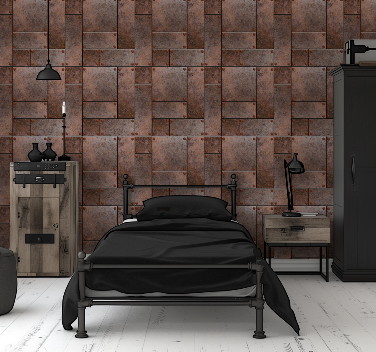 Tapete Jugendzimmer metallplatten - TenStickers