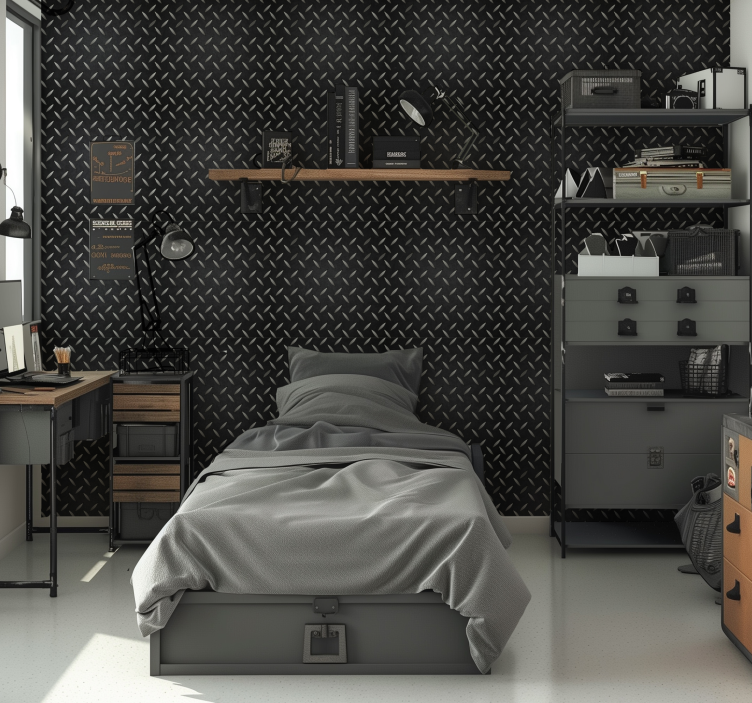 Tapete Jugendzimmer Stahlmuster - TenStickers