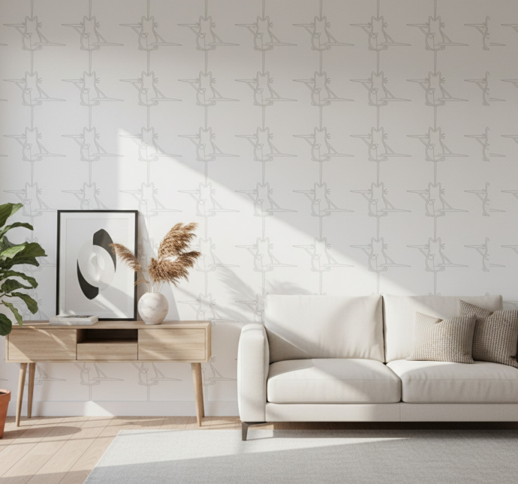 Katzen tapete mit katzenumriss - TenStickers