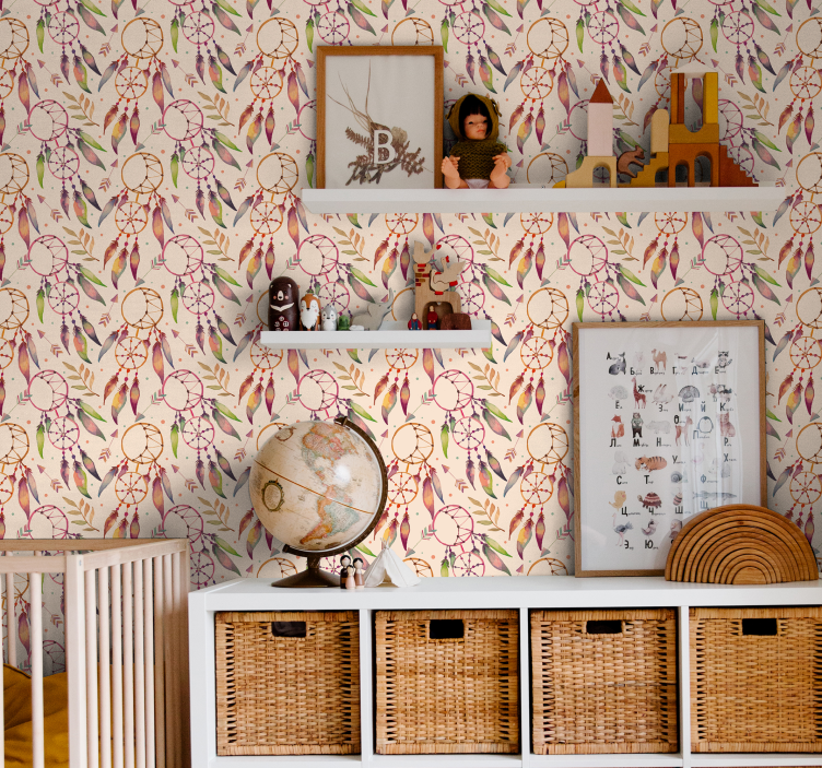 Tapete Kinderzimmer florales traumfänger-muster - TenStickers