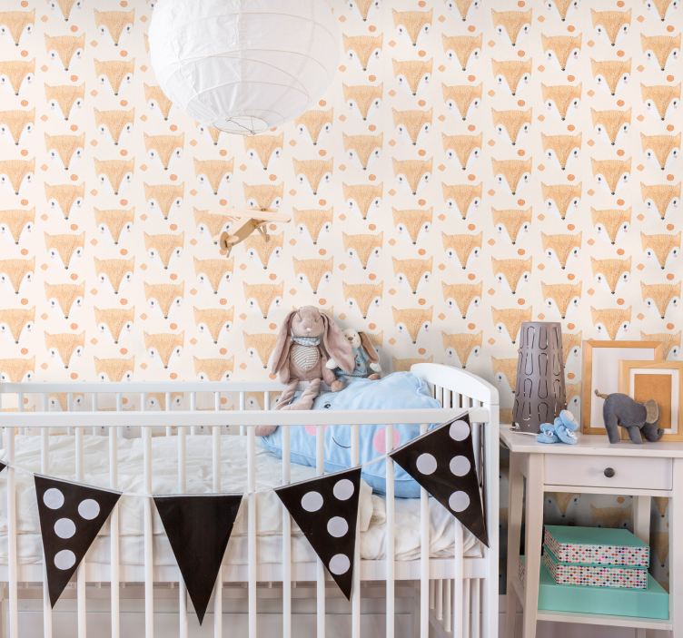 Kinderzimmer Tapete Fuchs handbemalt - TenStickers