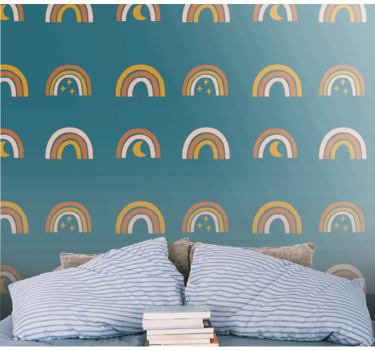 Tapete Schlafzimmer modern Regenbogen-Muster - TenStickers