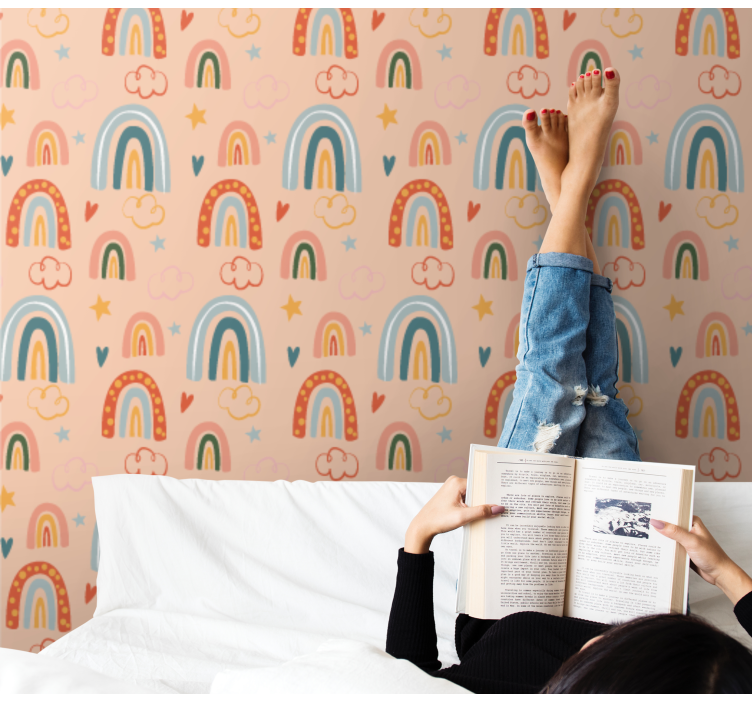 Tapete Kinderzimmer Regenbogen Muster - TenStickers