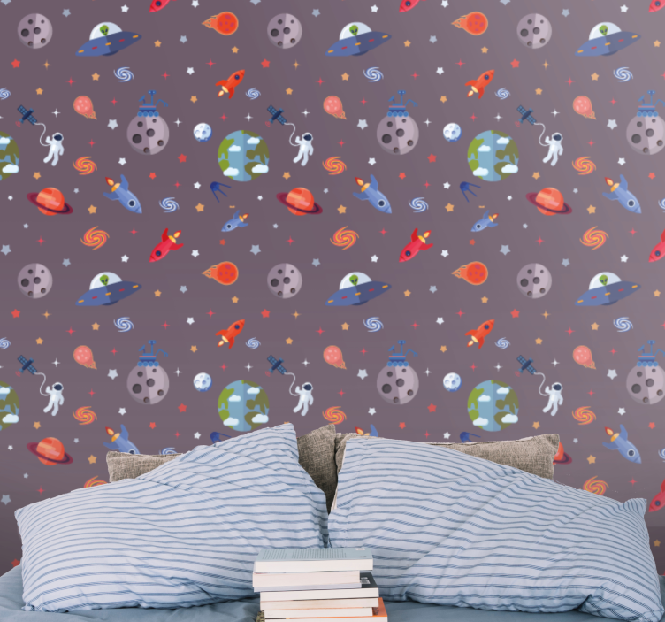 Tapete Kinderzimmer Weltraumelemente mit planetensternen - TenStickers