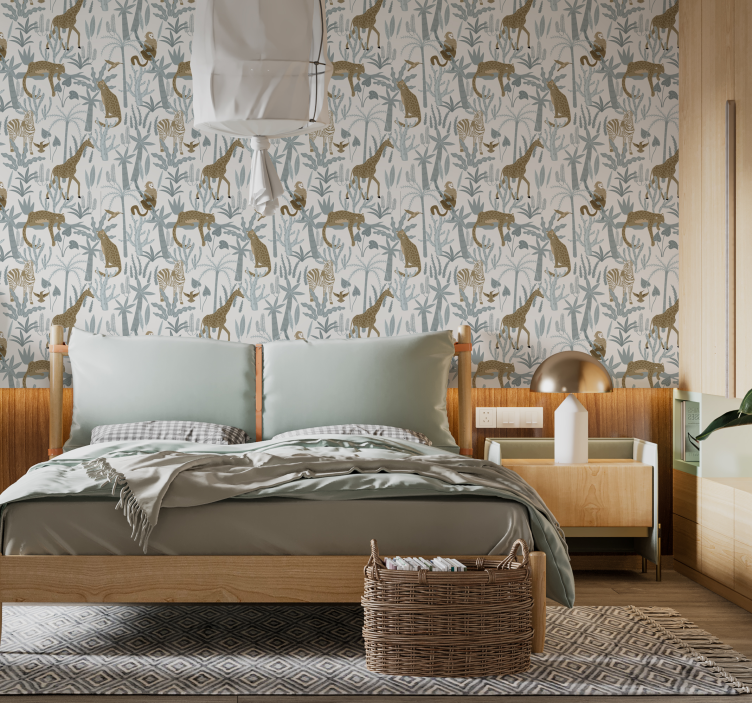 Korridor Tapeten pastel Dschungelmuster - TenStickers