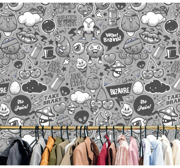 Kunst Tapete eklektische kritzeleien - TenStickers