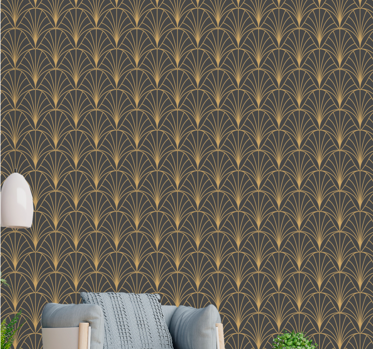Tapete modern mit eleganten goldenen mustern - TenStickers