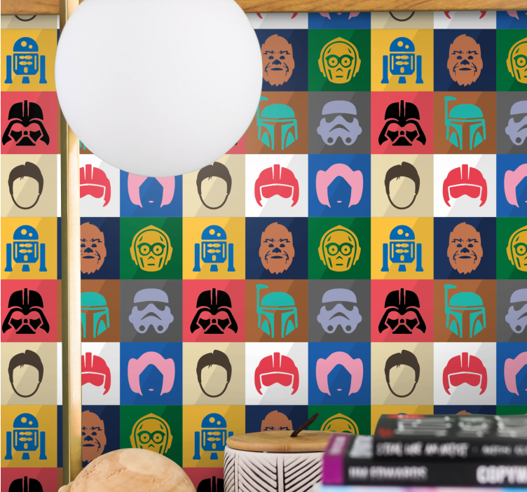 Kunst Tapete ikonisches charakterraster - TenStickers