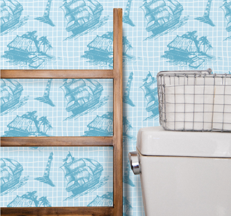 Kunst Tapete nautische skizzen - TenStickers