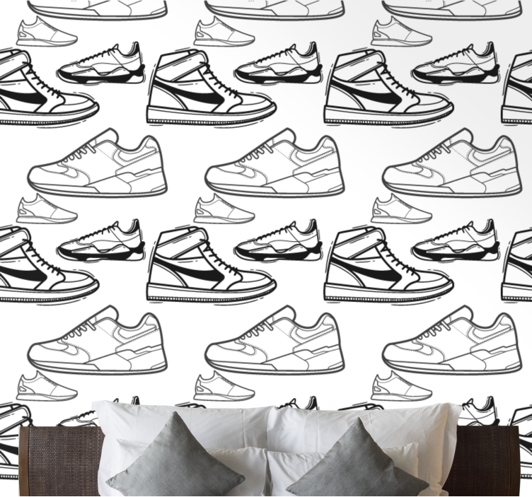 Kunst Tapete sneaker-illustrationen - TenStickers