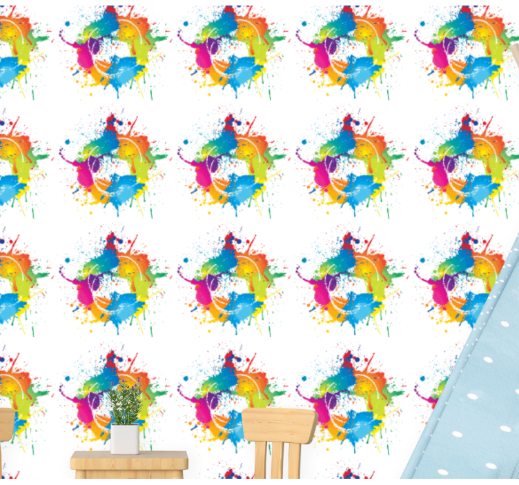 Kunst Tapete spritzer-farbeffekt - TenStickers