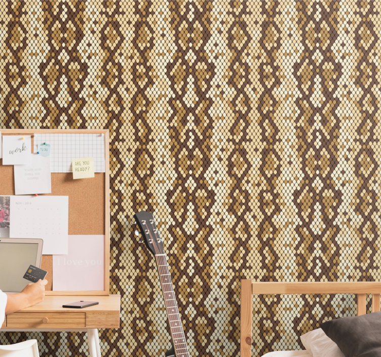 Kunst Tapete strukturiertes schlangenmuster - TenStickers