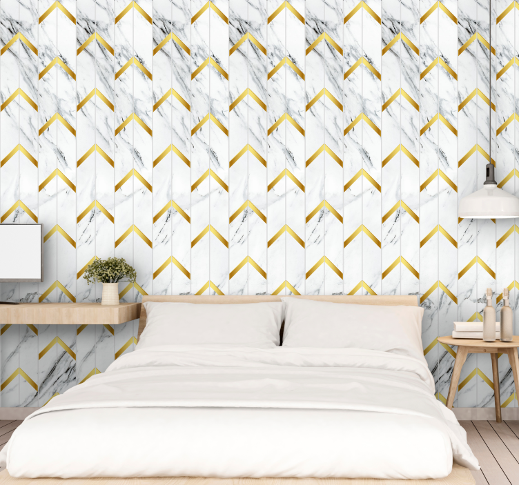 Marmor Tapete elegantes chevron-muster - TenStickers