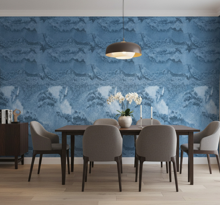 Marmor tapete in tiefblauer textur - TenStickers