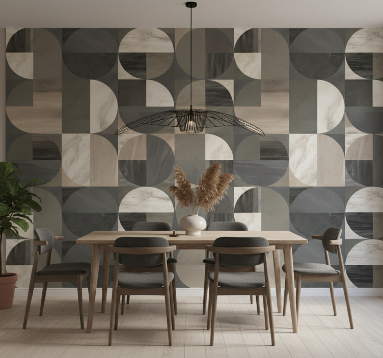 Marmor tapete mit halbkreis-muster - TenStickers