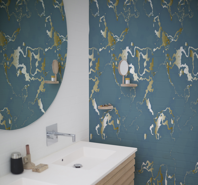 Muster Tapete abstraktes wellenmuster - TenStickers