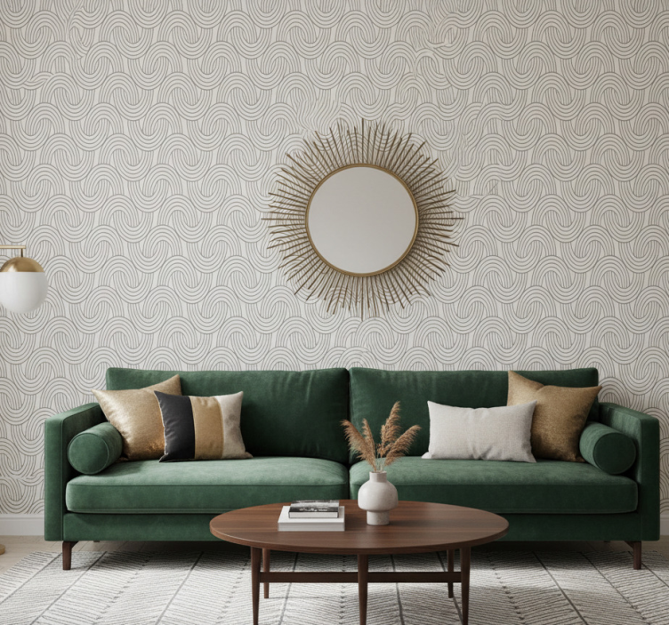 Tapete wohnzimmer im art deco illusionsmuster - TenStickers