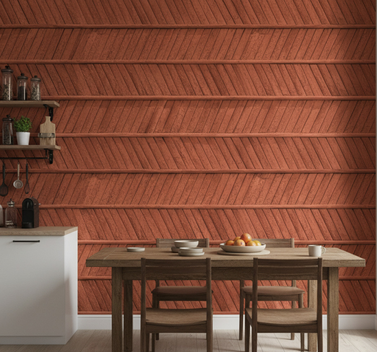 Muster tapete fischgrät holzoptik - TenStickers