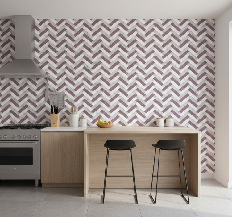 Muster tapete fischgrätenmarmor muster - TenStickers