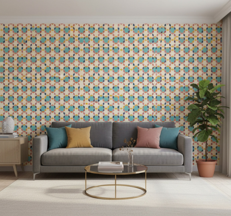Tapete wohnzimmer geometrische tessellation - TenStickers
