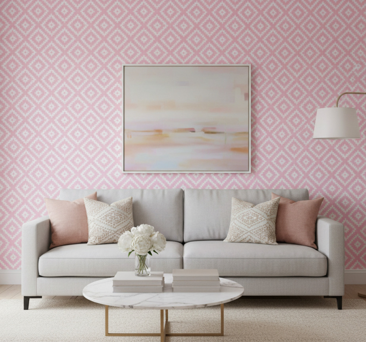 Muster tapete geometrisches muster rosa quadrate - TenStickers