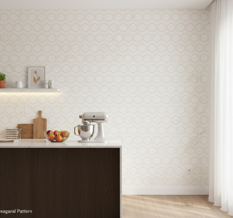 Muster tapete geometrisches sechseckmuster - TenStickers