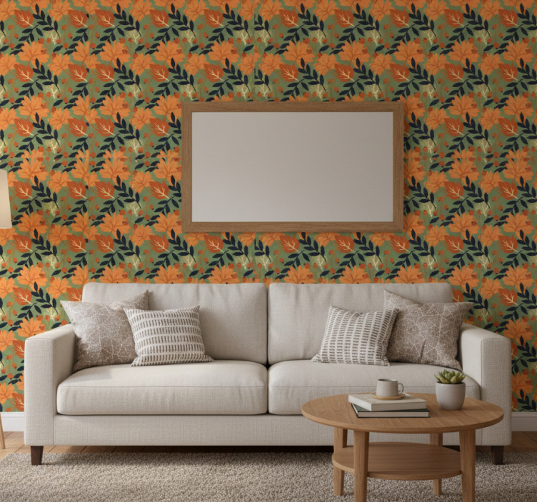 Muster tapete großes herbstblätterdesign - TenStickers