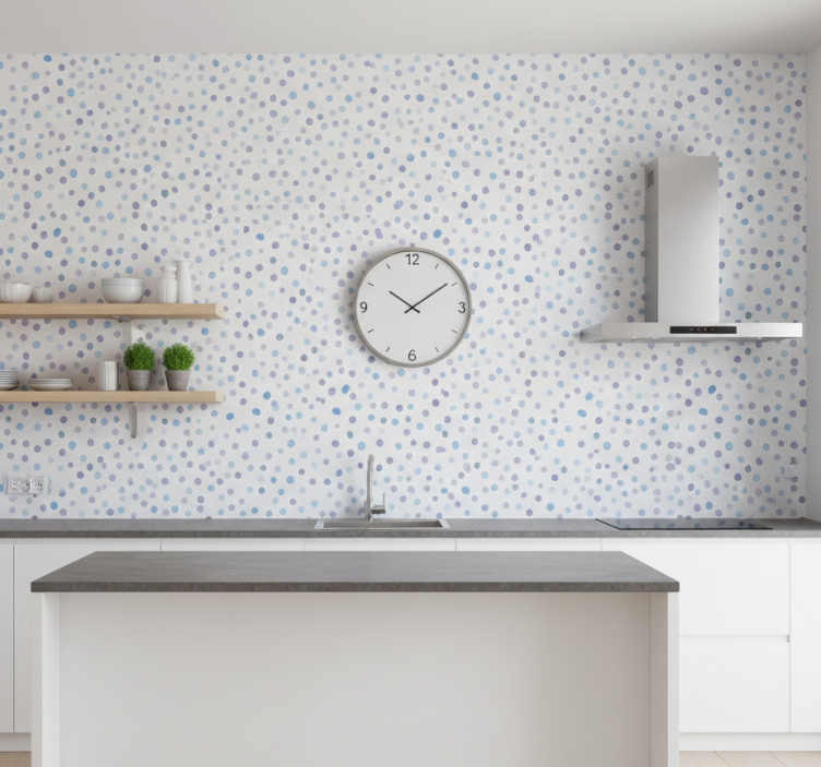 Muster tapete in blau mit punktmuster - TenStickers
