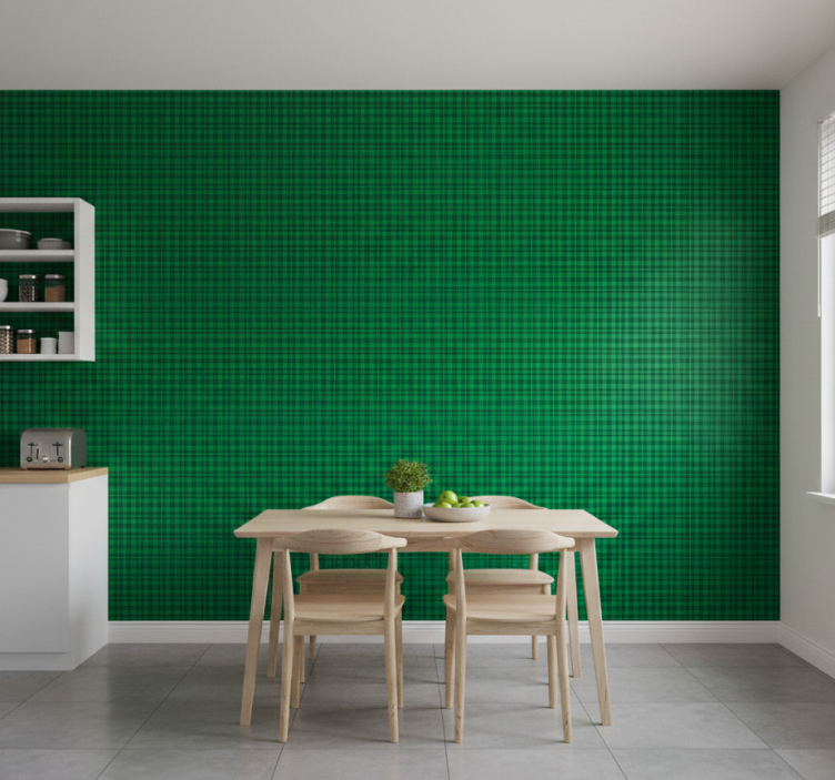 Muster tapete klassisches grünes karomuster - TenStickers