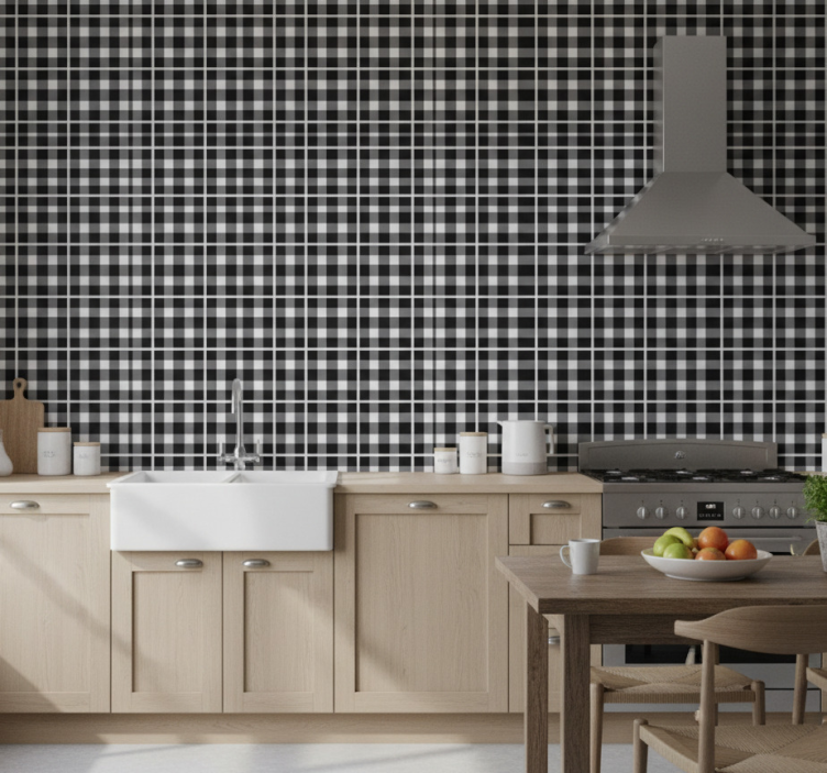 Muster tapete klassisches karomuster - TenStickers