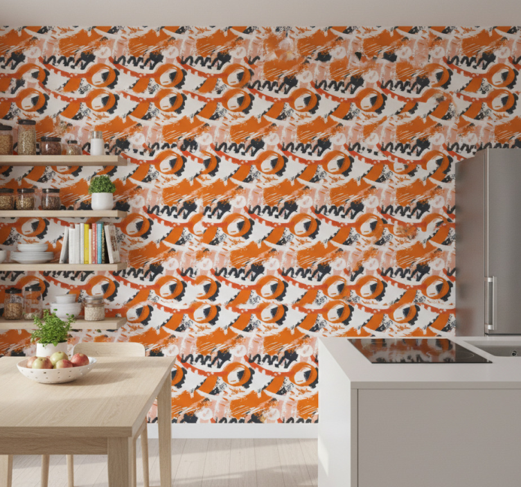 Muster tapete mit abstraktem kreis-motiv - TenStickers