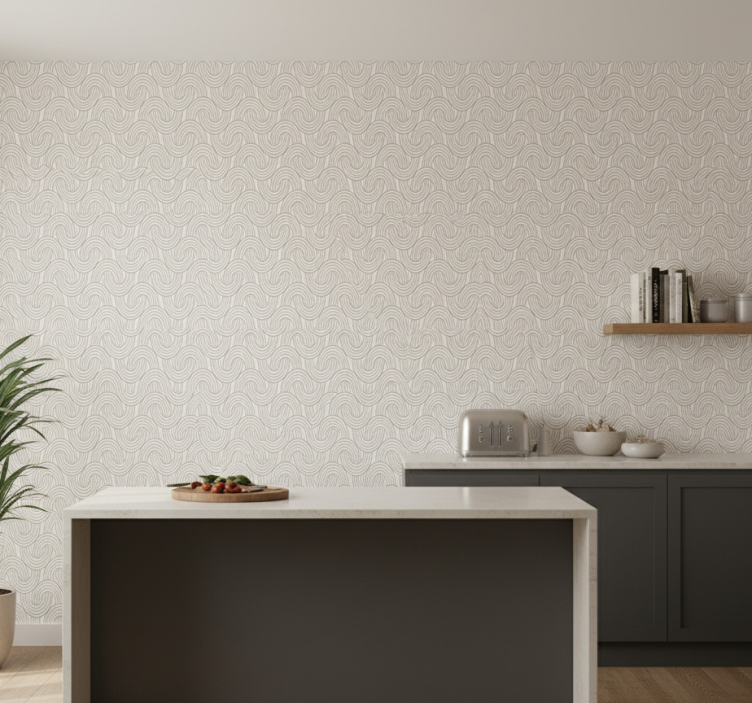 Muster tapete mit filigranen wellenmustern - TenStickers