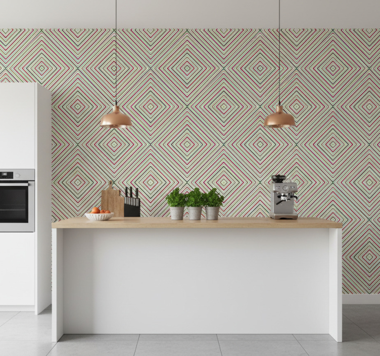 Muster tapete mit geometrischen formen - TenStickers