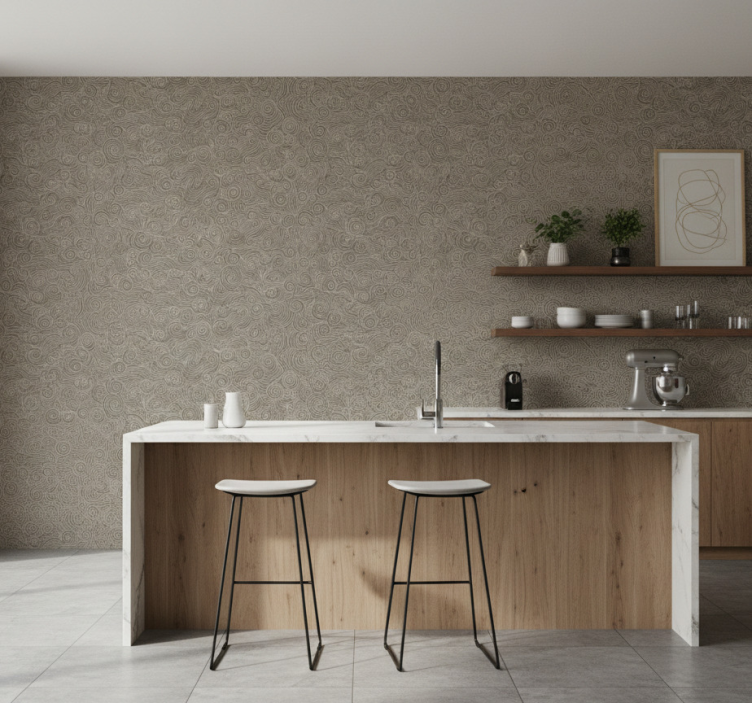 Muster tapete mit gewundenen linienmustern - TenStickers