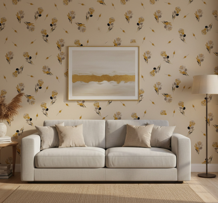 Muster tapete mit vintage blumen - TenStickers