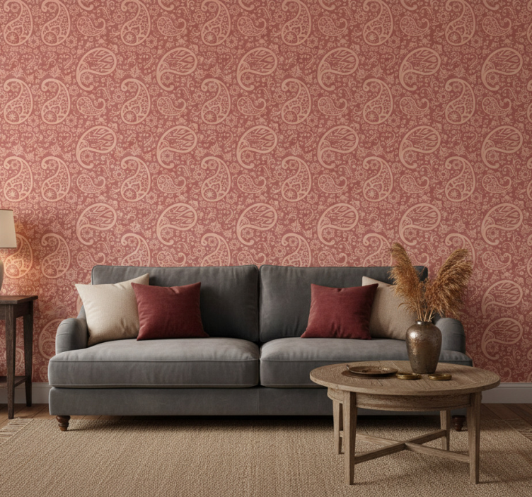 Tapete florale ornamente im warmen paisleymuster - TenStickers