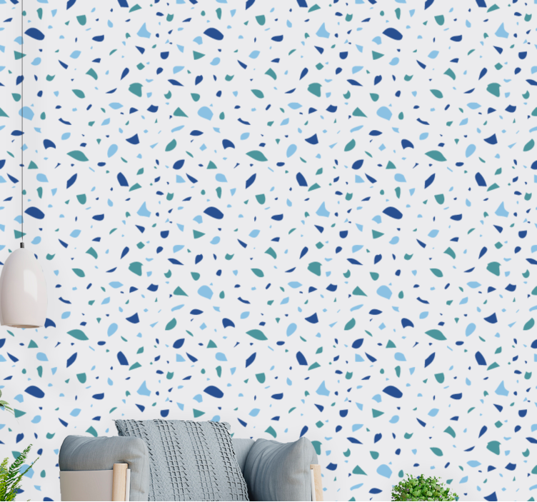 Muster Tapete blauer einfacher terrazzo - TenStickers