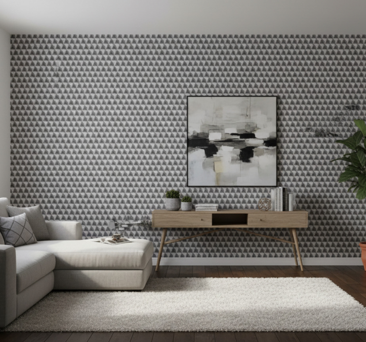 3d tapete mit grauem würfelmuster - TenStickers