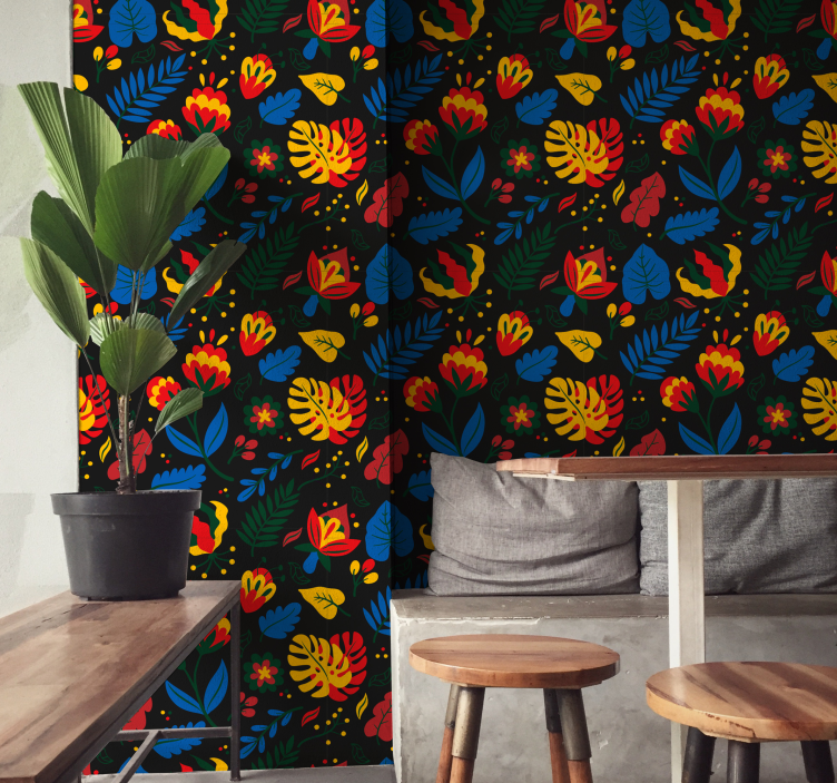 Ornament Tapete florales blattmuster - TenStickers