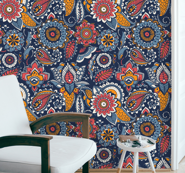 Ornament tapete im paisley design - TenStickers