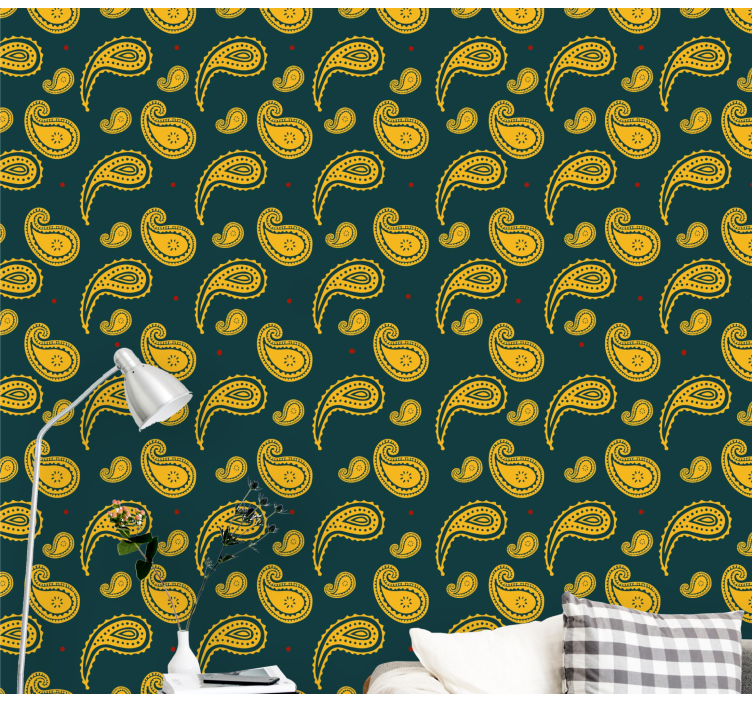 Ornament tapete im paisley-muster design - TenStickers