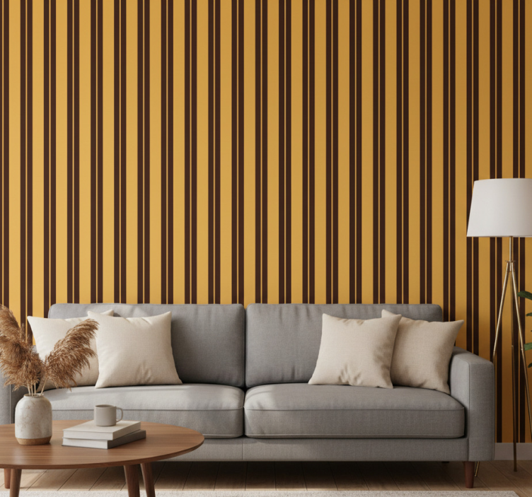 Ornament tapete im vintage streifenmuster - TenStickers